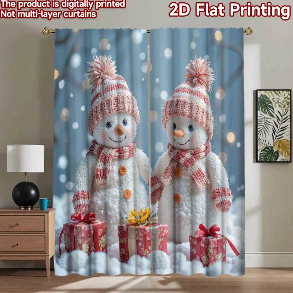 

1pc 2D flat Photography Backdrop Popular Scene Backdrop Christmas Snowmen with Gifts 100% Polyester Anniversary Use for New Year