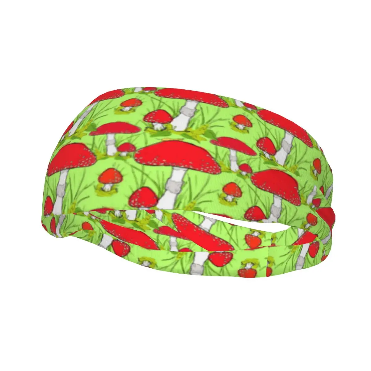 Sports Headband Portable Hair Band Red Fly Agaric Mushrooms Hair Wrap Brace Cycling Running Exercising Sweatband