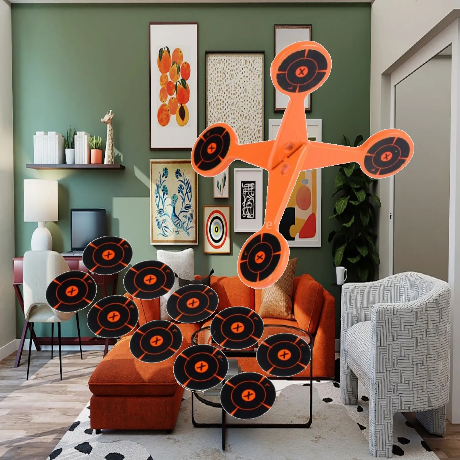 Compact Flip Roller Target Stickers Rolling Flipping Training Dynamic Visual Splatter for Indoor Outdoor Practice