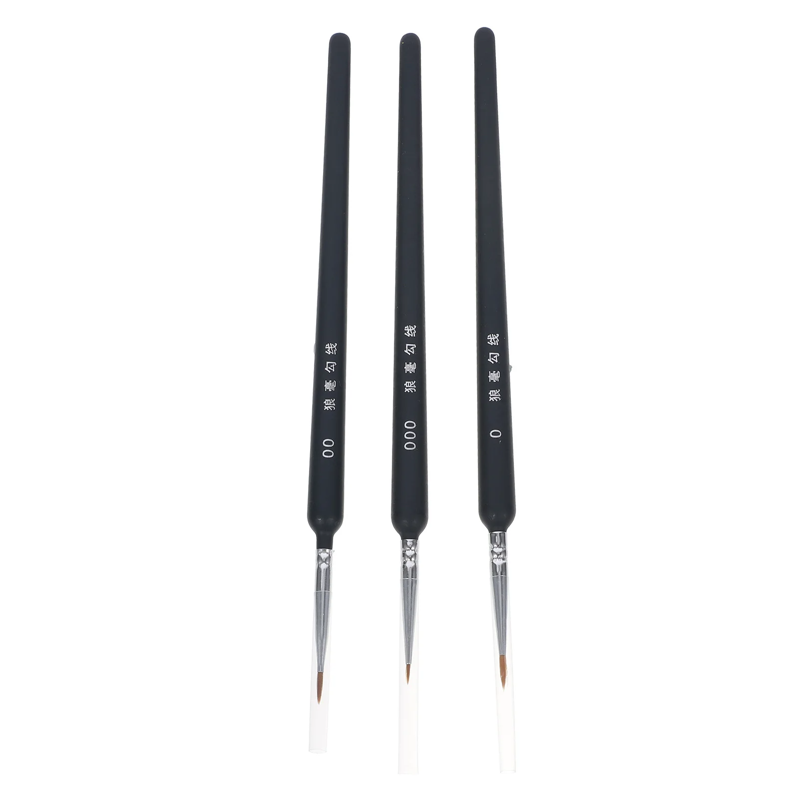 3 قطعة بطانات شعر الذئب 000 00 0 مجموعة فرشاة للرسم التفصيلي الاكريليك المائية النفط المنمنمات الفن اللوحة شعر الذئب #4