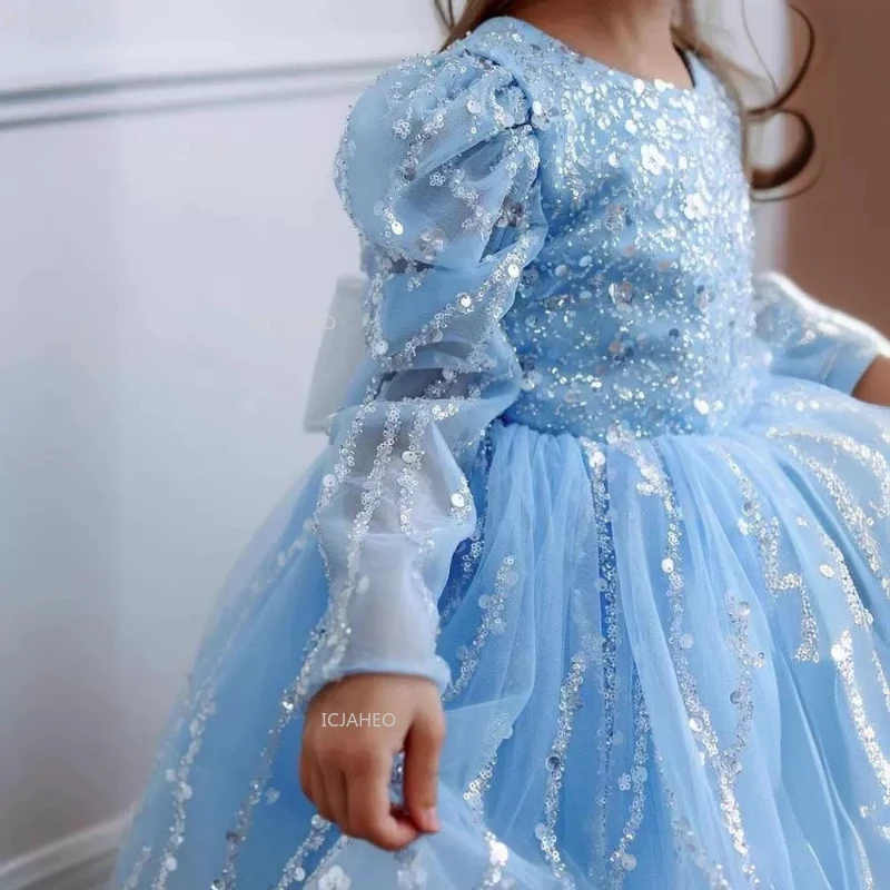 Kids Flower Girl Wedding Dress Princess Party Gown Pageant Formal Evening Children Dresses Birthday Clothes Piano Performance