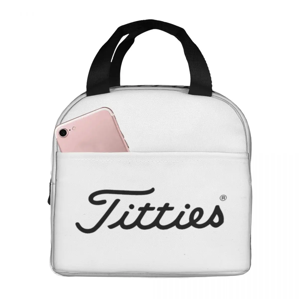 Titties Golf Ball Lunch Bags Insulated Bento Box Waterproof Lunch Tote Picnic Bags Cooler Thermal Bag for Woman Student Travel