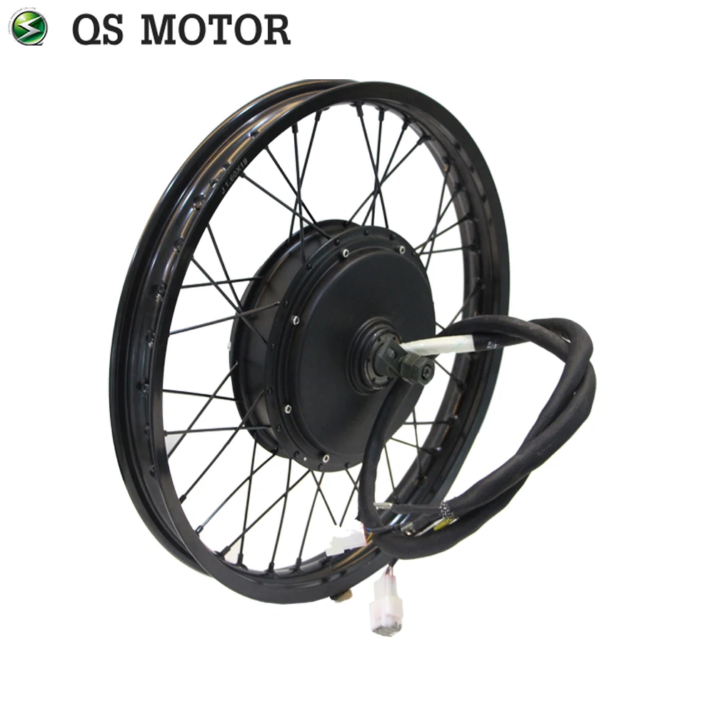 

QSMOTOR 205 3000W 50H V3 TI Spoke Hub Motor With Moped Motorcycle 19X1.6inch Wheel Rim