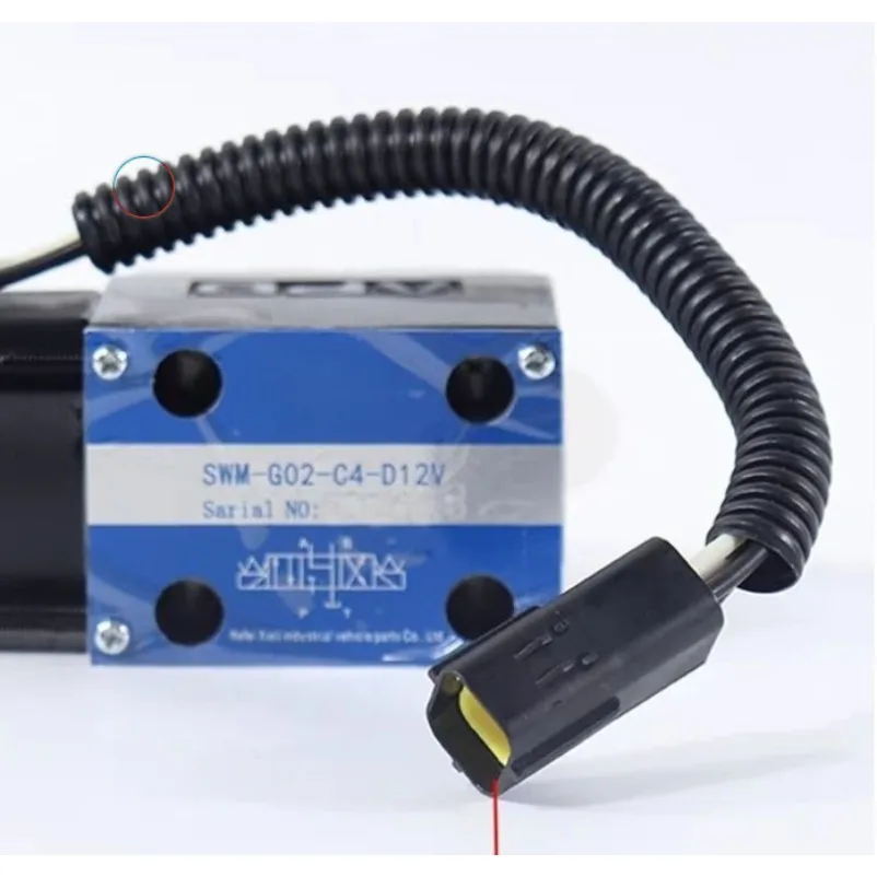 Forklift Transmission Shift Solenoid Valve SWM-G2-C4-D12V/24V Round Pass Square Head 4 Plug