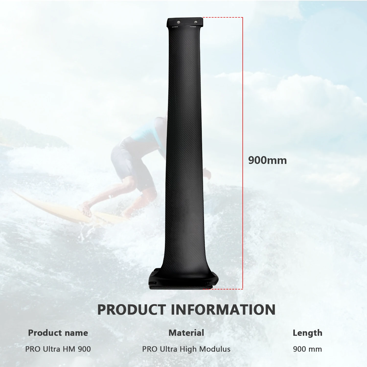 Axis PRO Ultra High Modulus Carbon 900 Foil Mast Stiff/strong OEM logo SUP,winging,Wake, Downwind, Lake Pumping and Kite Foiling