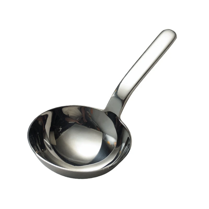 Stainless Steel Thickened Deep Soup Ladle Short Handle Big Round Head Spoon Drink Soup Ladle Eat Noodle Spoon