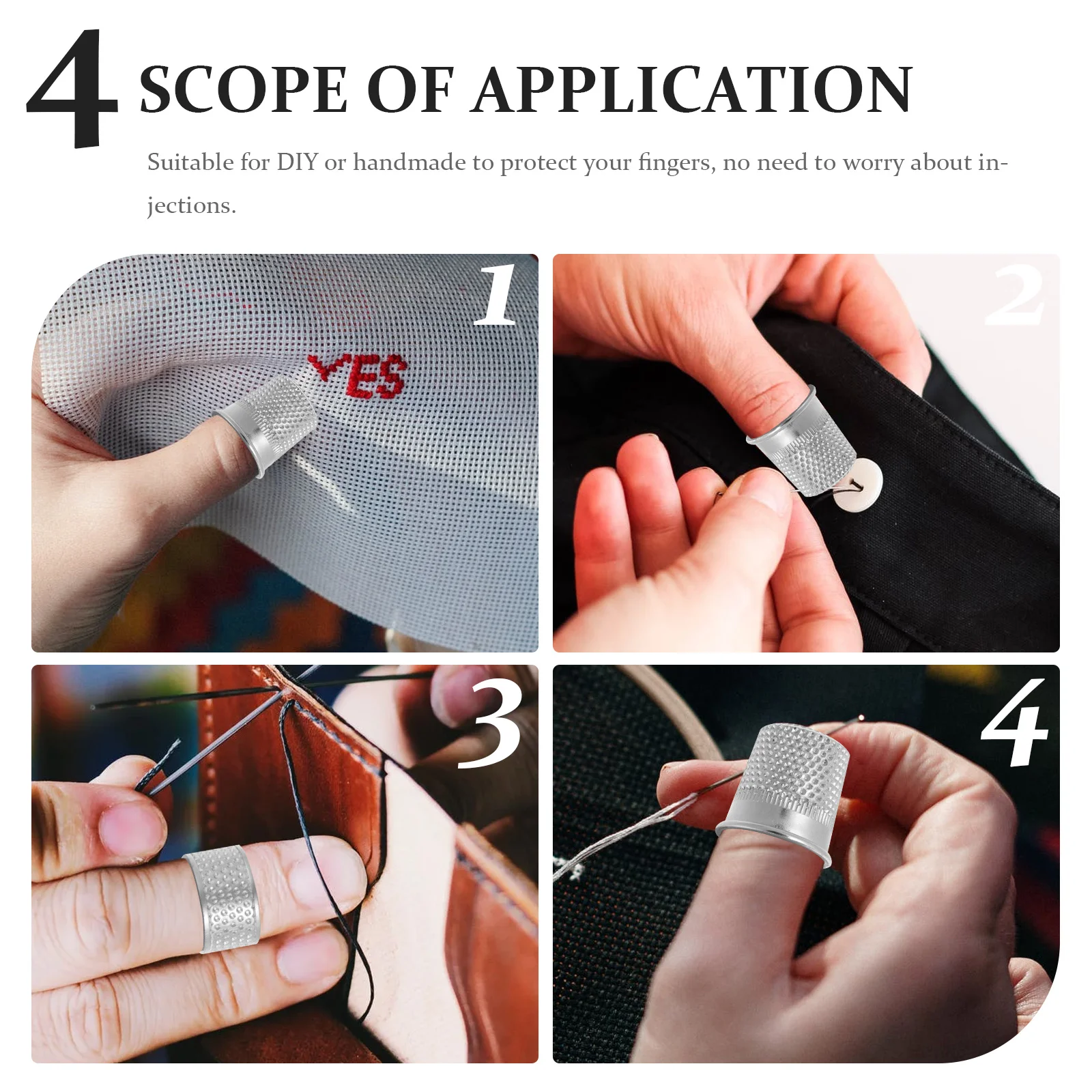 

15Pcs Needlework Thimbles Stitch Thickened Sewing Finger Protector Portable DIY Embroidery Quilting Supplies Metal