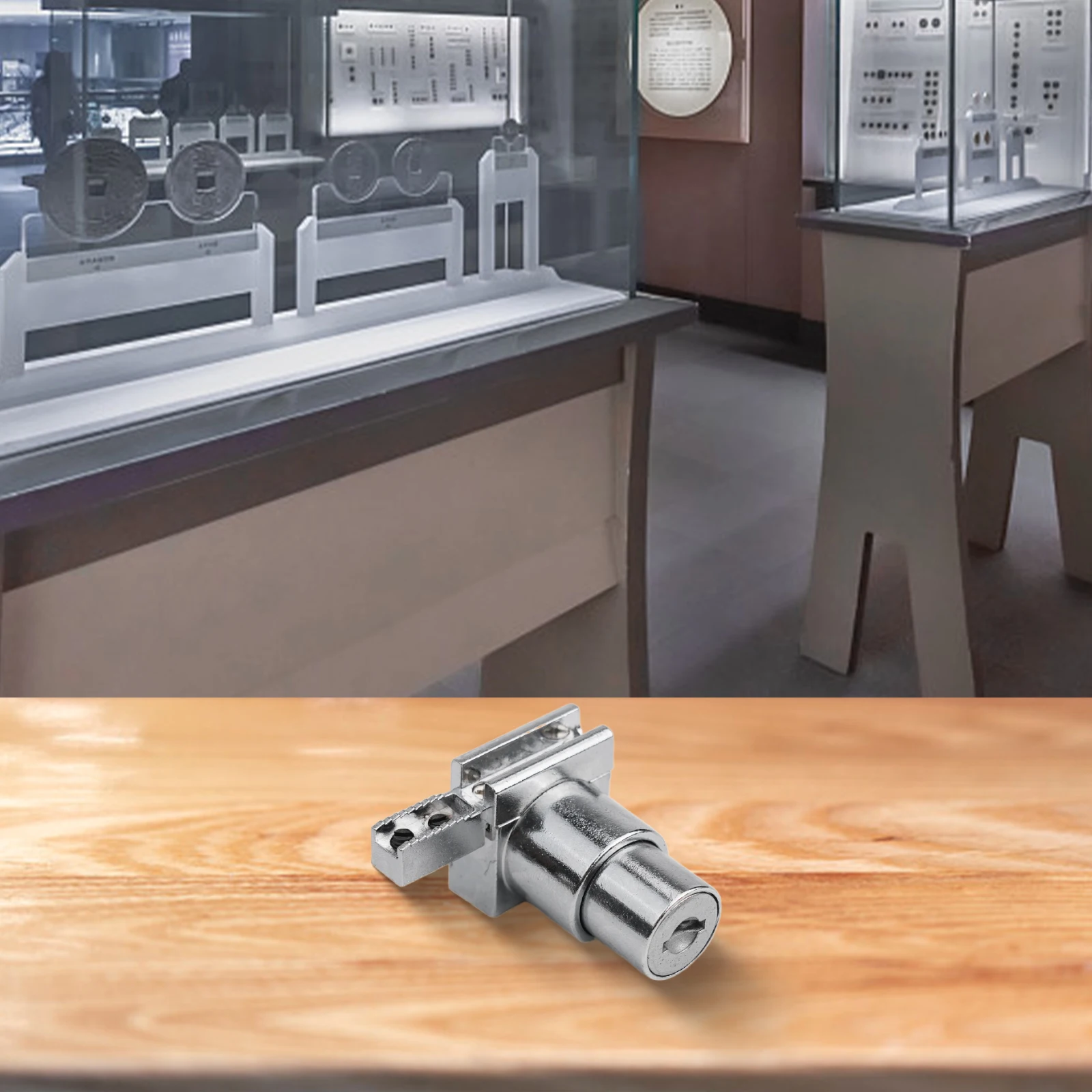 Sliding Door Lock Door Lock Glass Sliding Door Lock Silver Sturdy Zinc Alloy Display Cabinet Door Lock High Quality