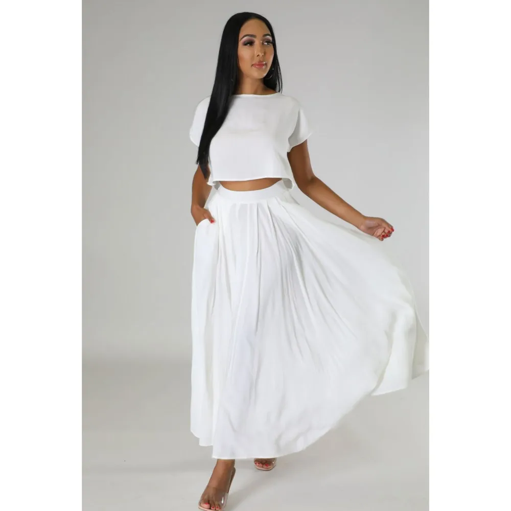Casual Mode O Kragen kurzarm Tops Kleid Zwei-stück Set Frauen Frühling Sommer Neue Ultra-kurze T-shirt und Rock Set Weibliche
