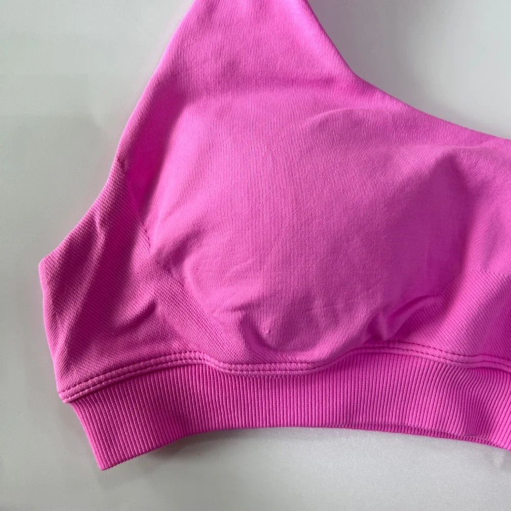 2-teiliges Set Damen Nahtloses Yoga-Set Workout-Sets Halter-Sport-BH Scrunch-Shorts Fitnessanzug Sportbekleidung – Detail 11