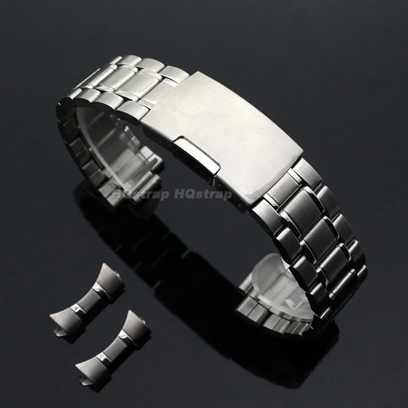 Stainless Steel Band 20mm 22mm Straps Curved End Metal Bracelet Universal Replacement Wristband for Seiko Belt for Man Woman