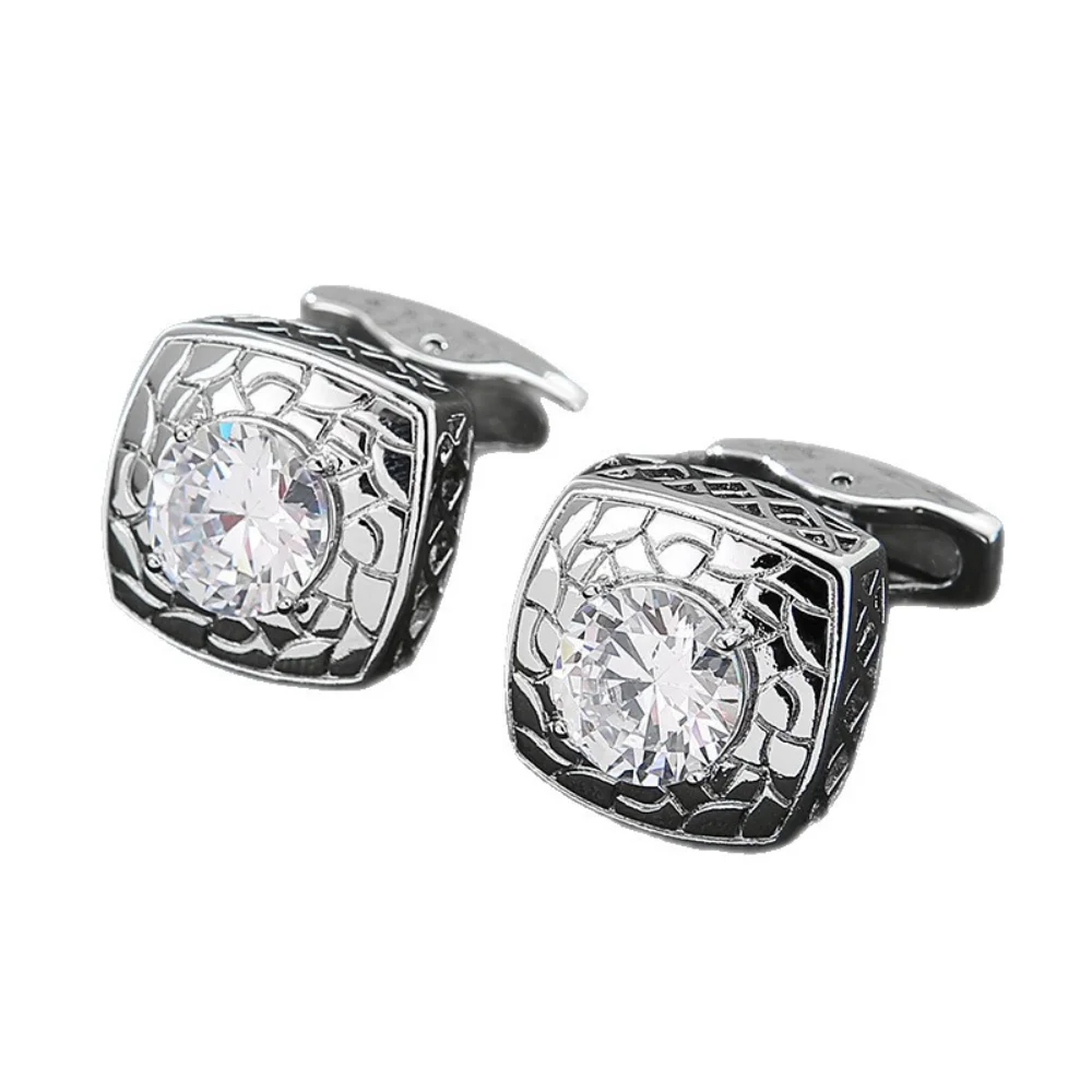 Gentleman's Exquisite Men's Business Dress Shirt Cuff Accessories Ball Shaped Square Cufflinks Banquet Wedding Decoration Buckle