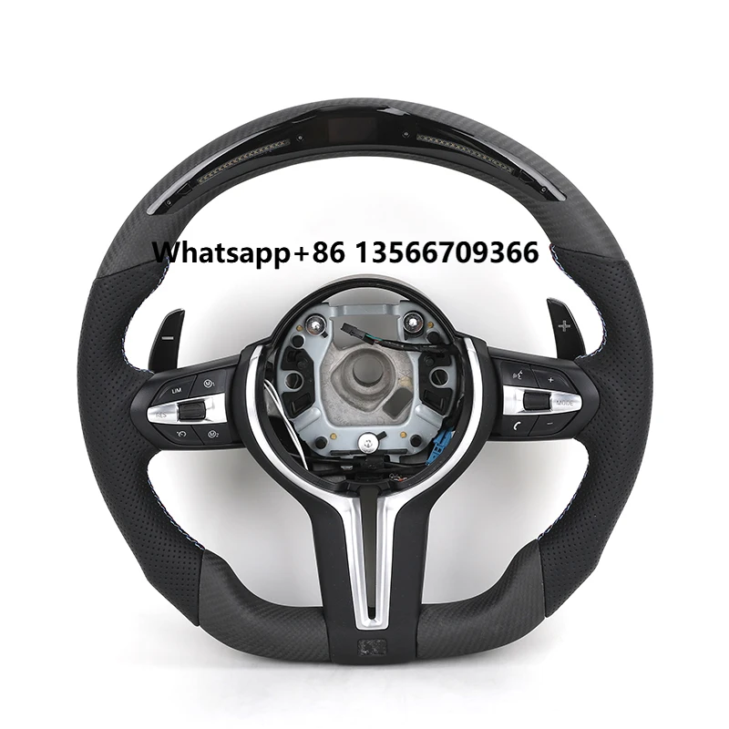

Half Perforated Leather Dry Carbon Fiber LED M Sport Steering Wheel for F10 F11 F30 F36 M3 F80 M4 F82 M2 F87 X5 E70 E90 E92