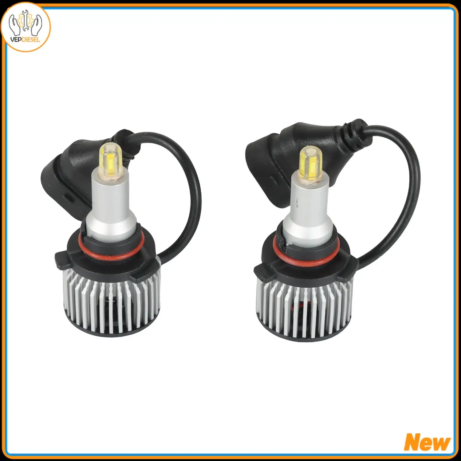 2pcs 6-Side 360° 9005/HB3 LED Headlight Kit Bulbs 2000W 300000LM Hi/Lo Beam 6500K White