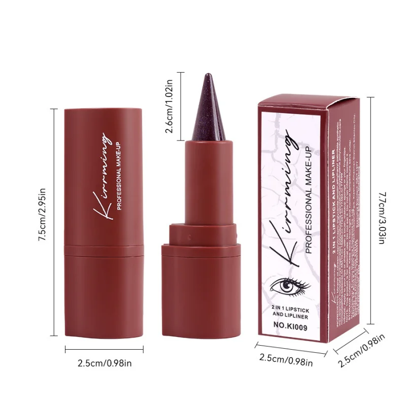KIRRMING 3-in-1-Augenbrauenstift, Eyeliner und Lippenstift: Wasserfest, langlebig und vielseitig