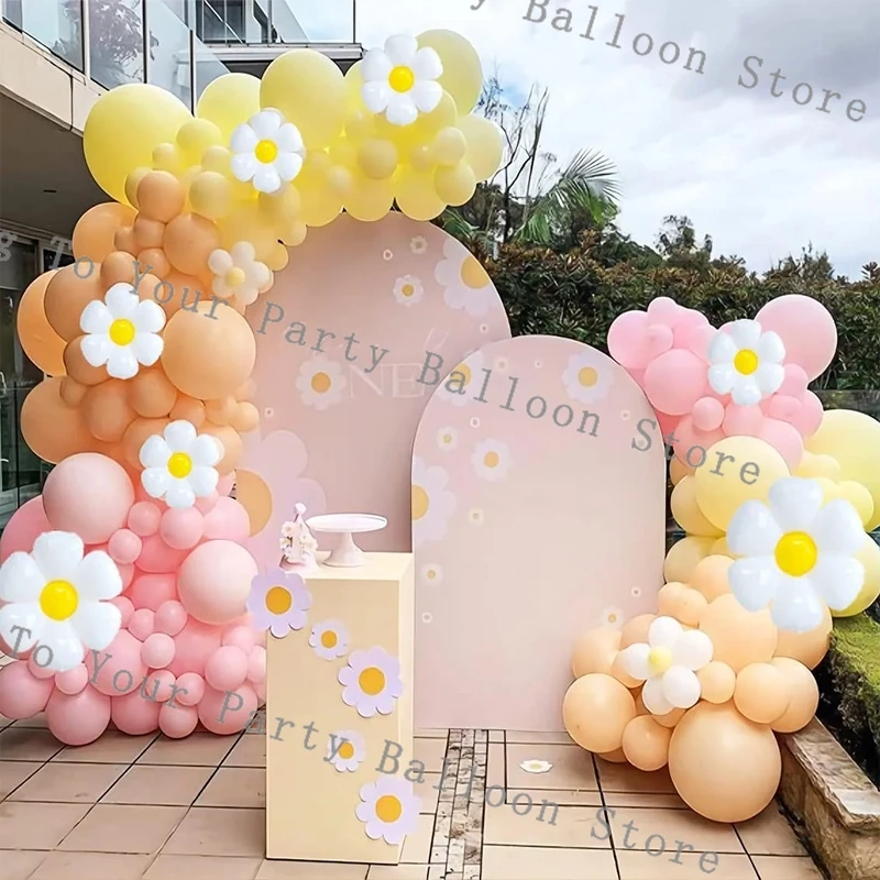 Balony Daisy Garland Arch Kit Macaron Rainbow Balloon Dekoracje urodzinowe Chłopcy i dziewczynki Baby Shower Dekoracje ślubne