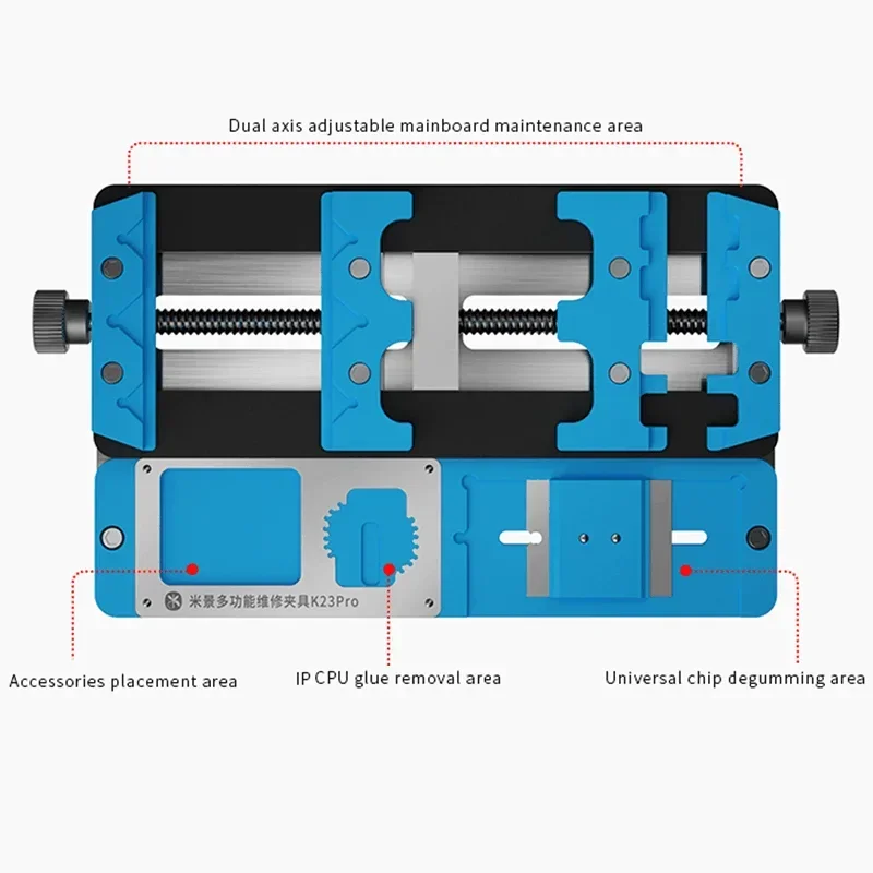 Mijing K23 Pro accesorio de soldadura PCB, placa PCB de doble eje, soporte de soldadura para teléfonos, placa base, CPU, pegamento, herramientas de reparación