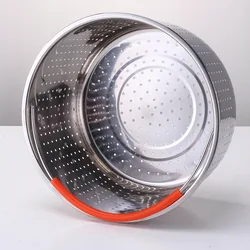 3/6/8L Stainless Steel Steamer Basket Instant Pot Accessories Instant Cooker with Silicone Covered Handle Draining Steam Basket
