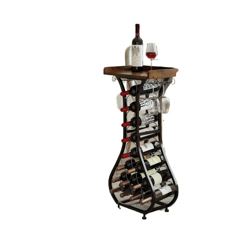

Solid wood top freestanding wine rack Wine cabinet Bar counter Wine rack Household furniture Storage rack