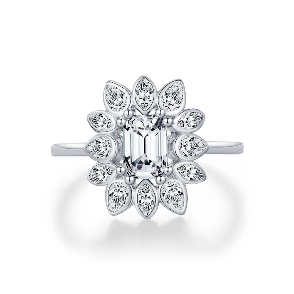 

Apexelle Brand Luxury Jewelry 925 Sterling Silver Rings Sparkling Zircon Elegant Ring Wedding Band Trendy Jewelry