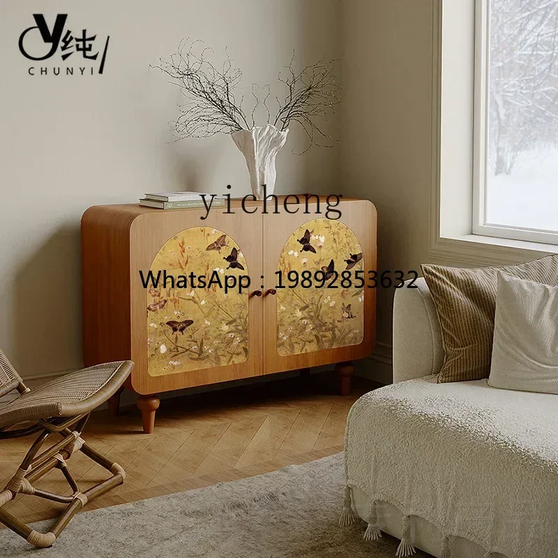 1 medieval American painted locker living room bedroom locker black solid wood tall storage cabinet