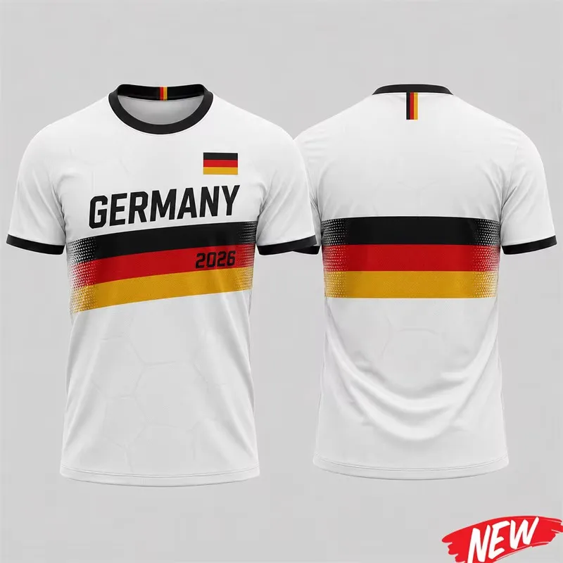 Men's comfortable football sports T-shirt, featuring the 2026 German team printed jersey