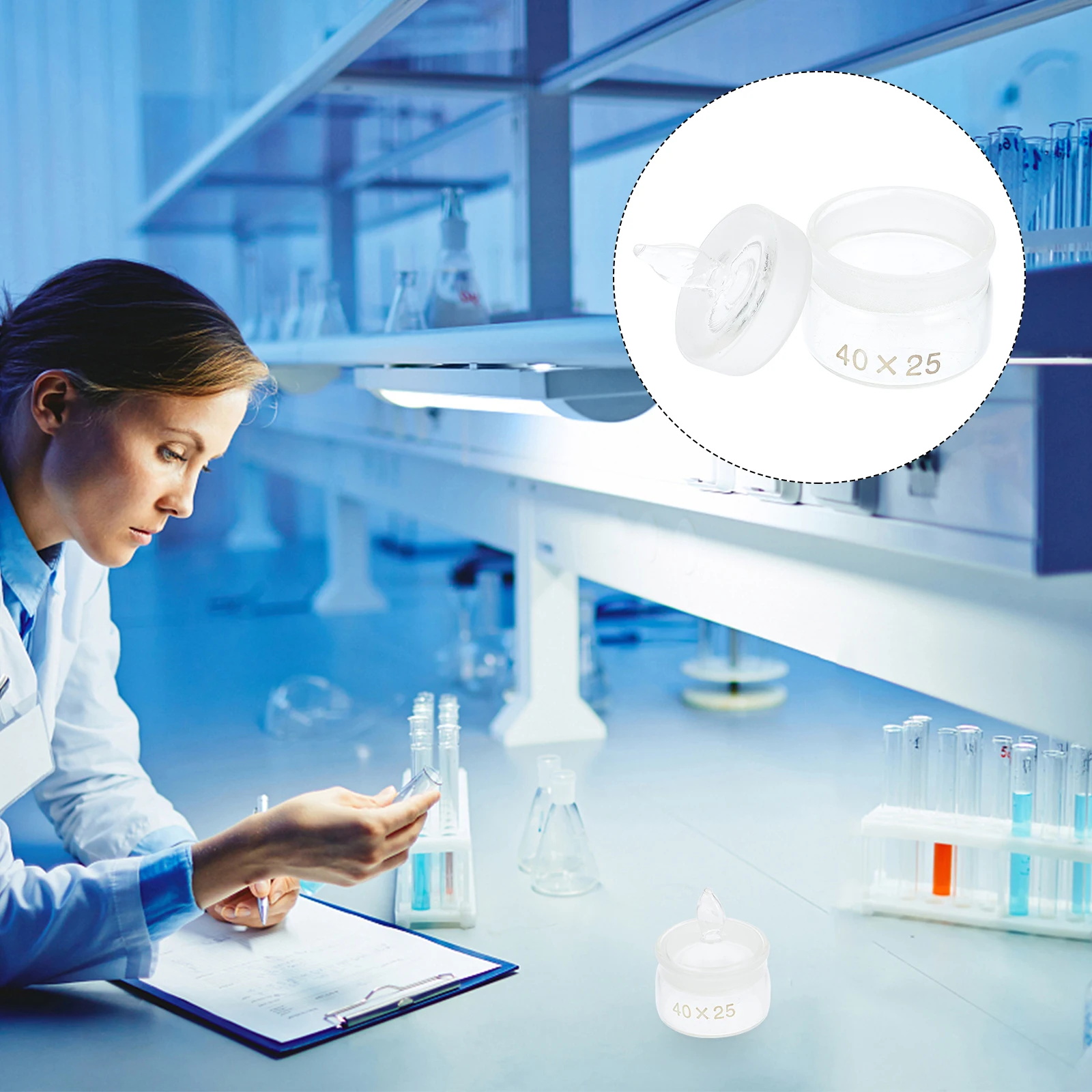 

2 Pcs Lab Equipment with Lid Storage Bottles College Chemistry Supplies Small Lids Weighing Glass