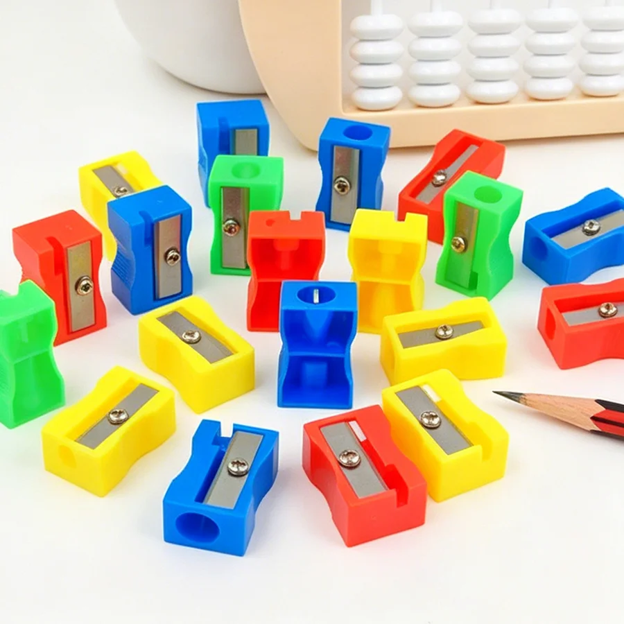 50pcs Manual Pencil Sharpener, Cute Plastic Handheld School Office Stationery for Writing Drawing Sketching Note Daily Use XJM