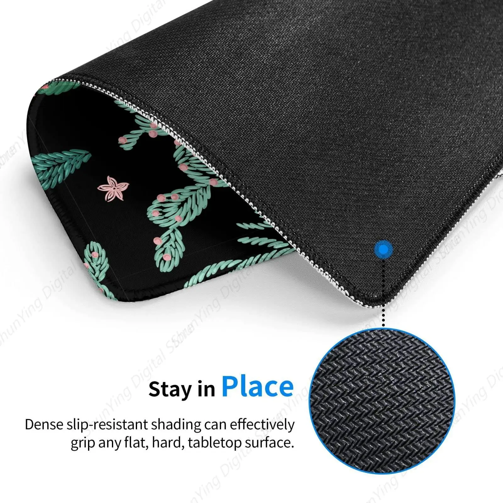 Cute Cactus Mouse Pad Plant Theme Black Anti Slip Rubber Laptop Gaming Office Desk Durable Mouse Pad 18*22cm