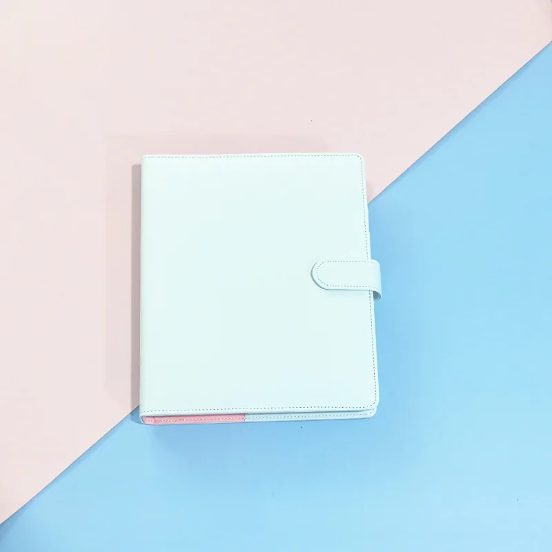 Copertina raccoglitore quadrata in pelle PU Macaron A6 A7, raccoglitore ad anelli ricaricabile a 6 anelli, sigillatura con fibbia magnetica, libro di carte stellari per notebook 2 in 1