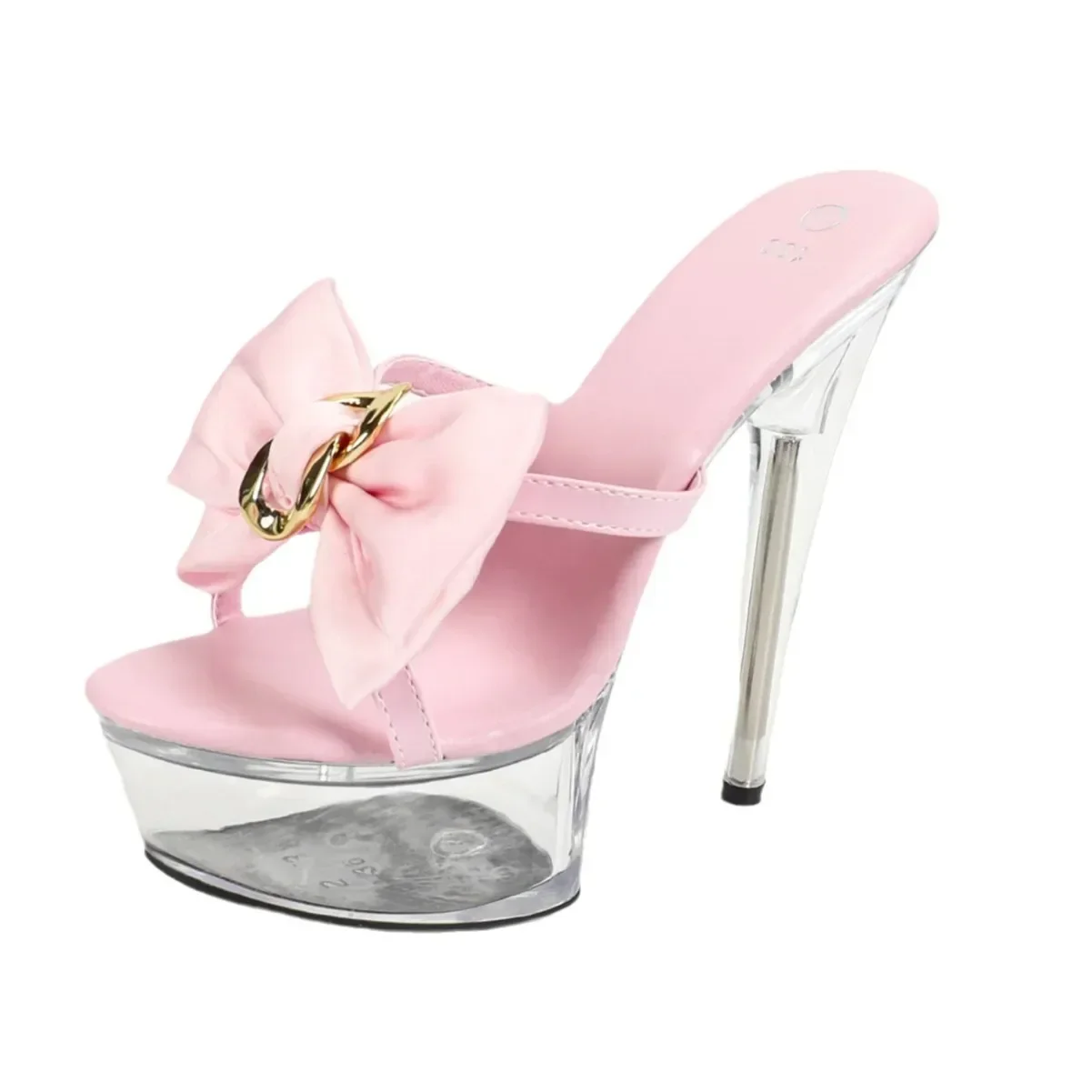 

Женские розовые босоножки на платформе с кристаллами и бантом на шпильке | Сексуальные туфли на высоком каблуке для ночного клуба с открытым носком для подиума, танцев на пилоне и вечеринок