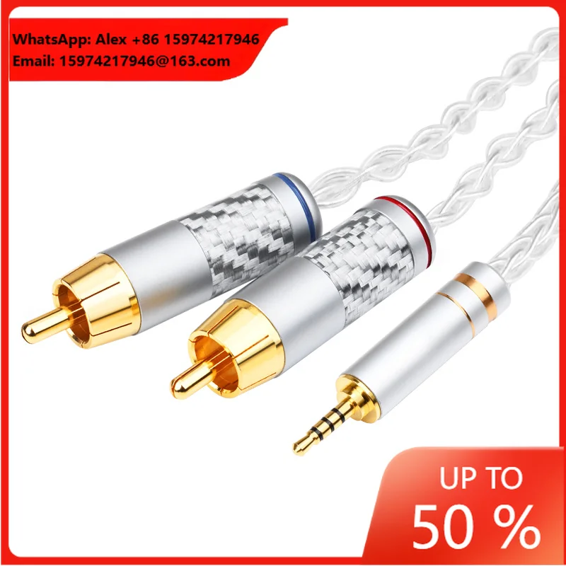 For ATAUDIO HiFi Stereo 2.5mm 2RCA Audio Cable PVC RCA Cable For Home Theater AUX RCA Jack 2.5 Amplifiers For Microphone Speaker