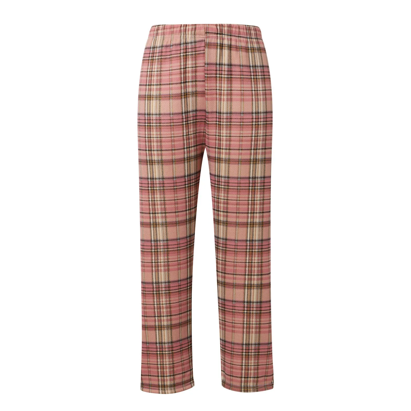 Plaid Wide-legged Pants Winter Padded Thickened Lamb's Wool Plaid Pants High Waist Loose Leisure Straight Warm Pants