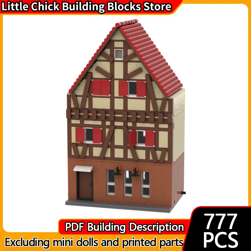 

Street View Model MOC Building Bricks Medieval Old Town Architecture Modular Technology Children Holiday Gifts Assemble Toy Suit