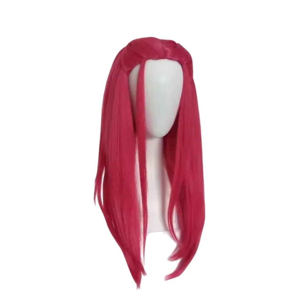 Kpop コスプレウィッグ、女の子に適しています、アニメスタイル、紫と黒のロングヘア、合成織りウィッグ、コスチューム小道具