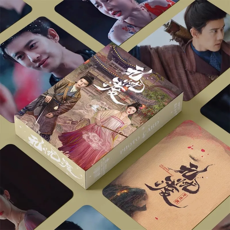 55 قطعة من مجموعة بطاقات الدراما The Demon Hunter's Romance Laser Lomo - Ren Jialun، هدية لمحبي بطاقات الصور الفوتوغرافية عالية الدقة من Song Zuer