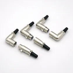 90 Degree Angle 3Pin XLR Male and Female Microphone Audio Cable Connector Metal Cannon Cable Plug Terminals 3Core XLR Mixer Plug