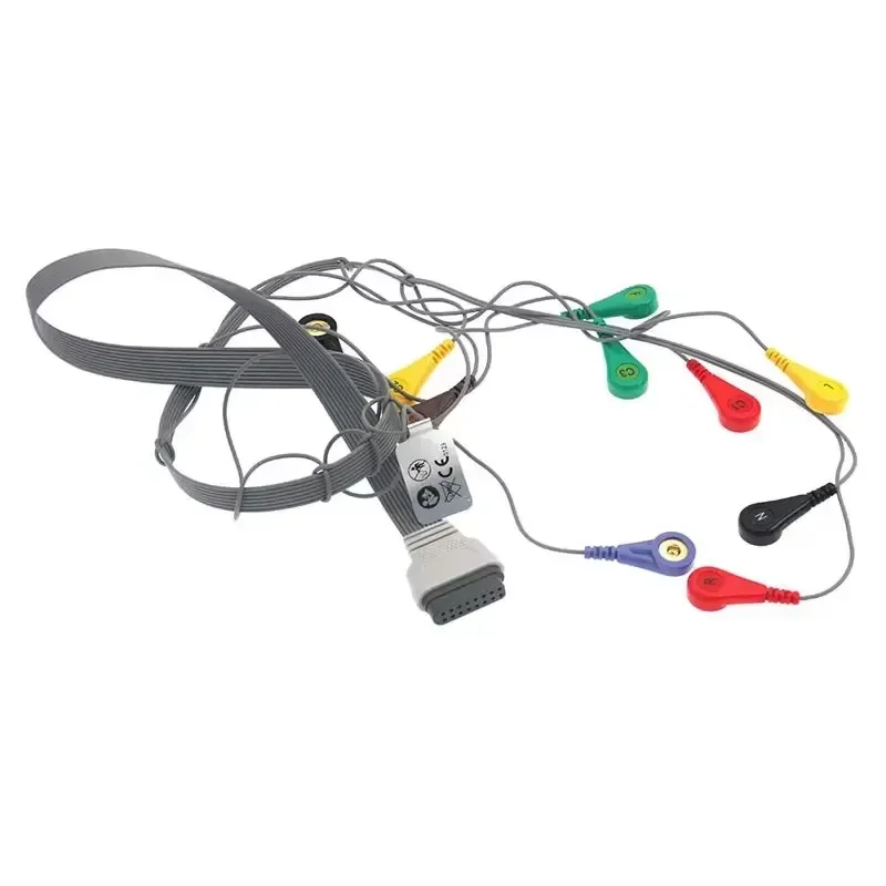1pcs Compatible EDAN SE-2012 10 Holter ECG Cable 16PIN IEC Connector for Dynamic Electrocardiogram Monitor Replacement