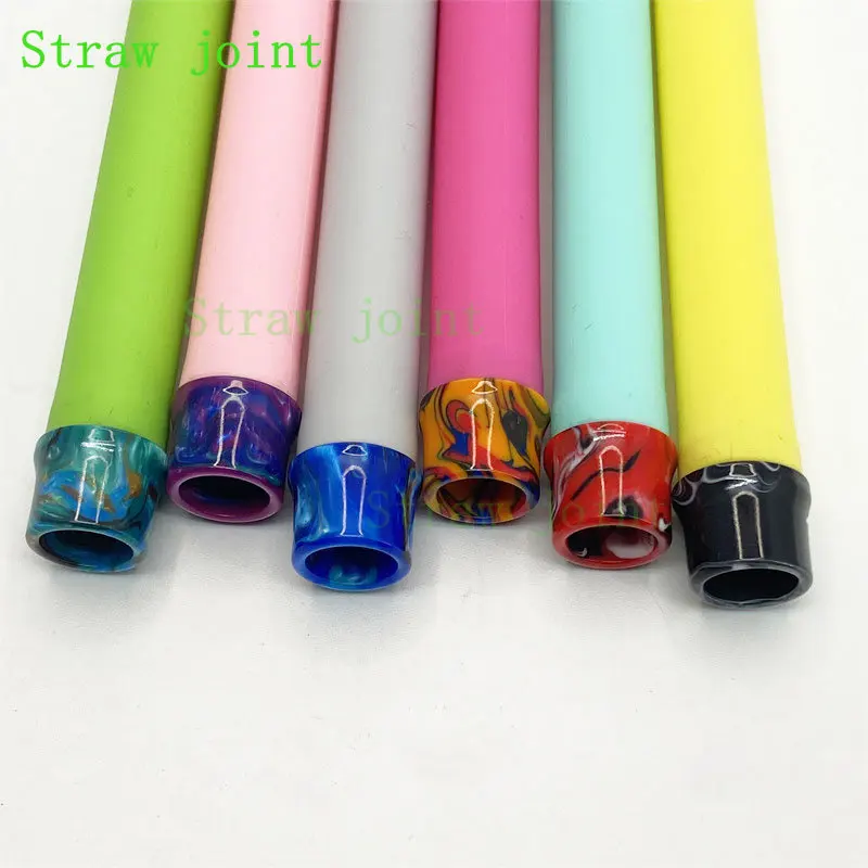 10PCS 810 Random Colors Resin Straw Joint