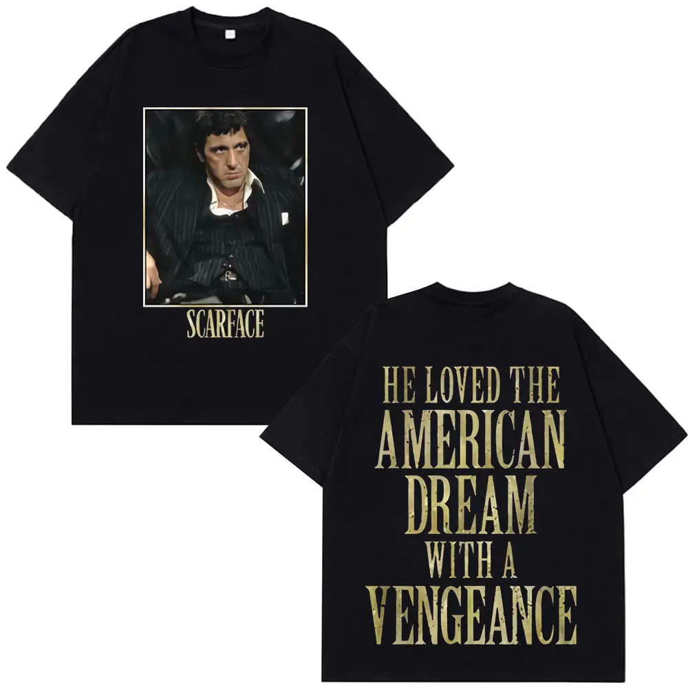 

Classic Gangsters Movie Scarface T-shirt Tony Montana Al Pacino T-shirts Men Women Vintage Oversized Gothic Punk Hipster T Shirt