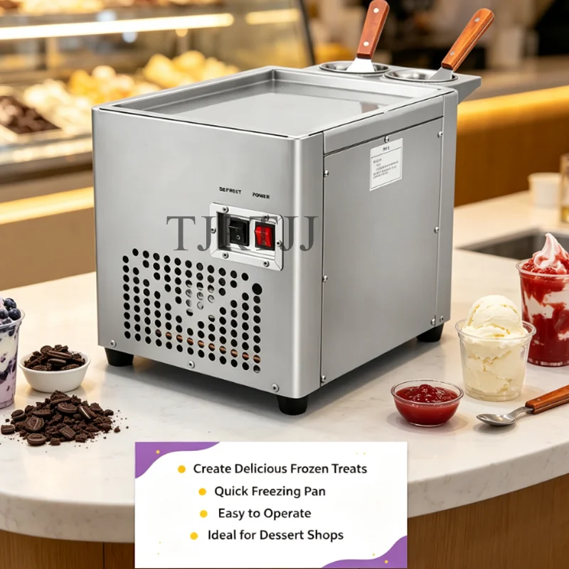 Commercial Fried Ice Cream Maker Stainless Steel Table Fry Ice Cream Roll Machine Industrial Ice Fry Machine