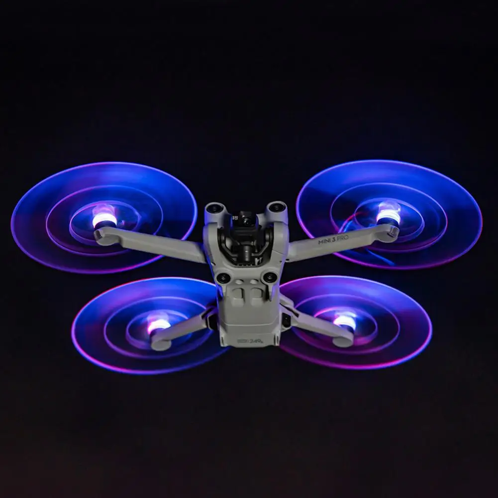 2 pares hélice zangão lâmina adereços substituição compatível para dji mini 3 pro noite legal iluminação led piscando asa