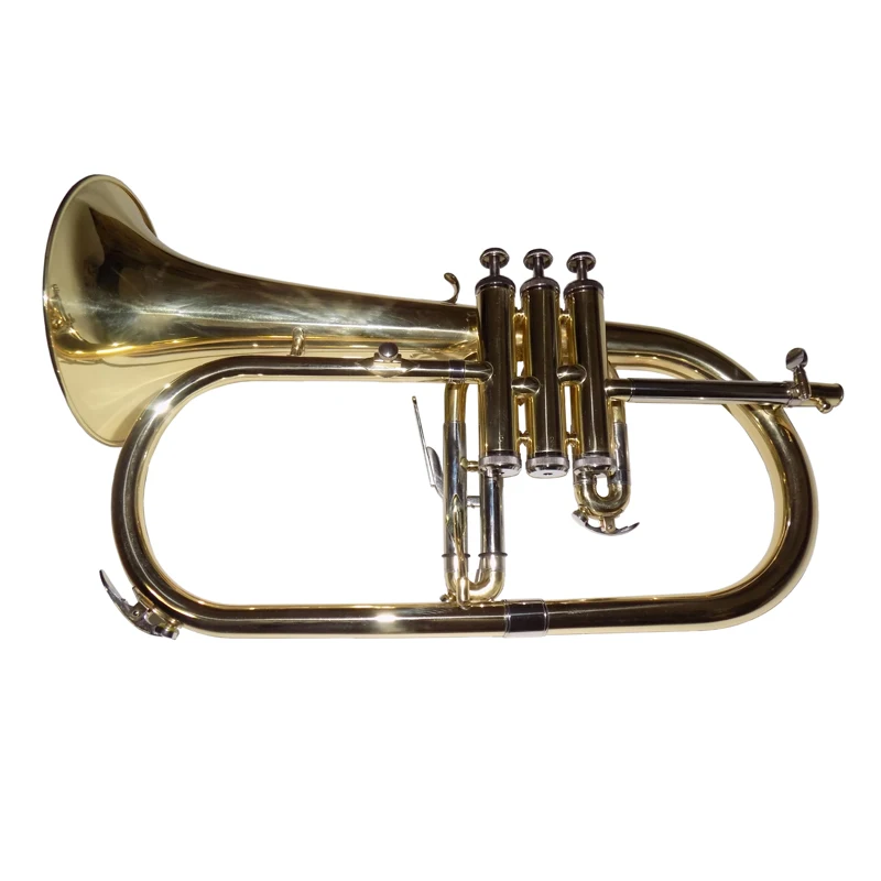 Bb Flugelhorn Monel Piston Brass Instruments with Case Mouthpiece