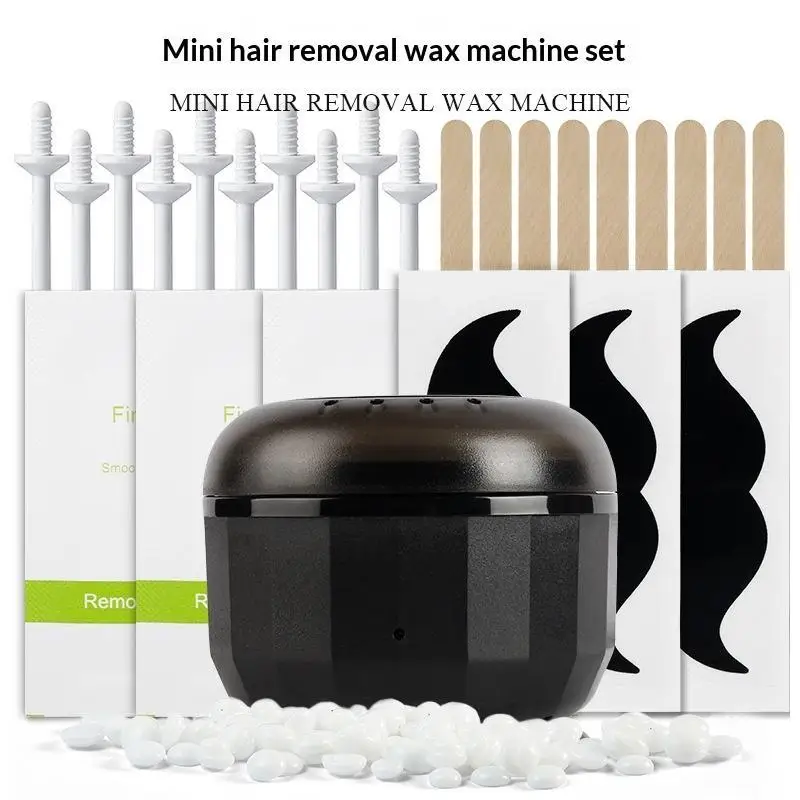 Mini Wax Heater Machine Silicone Bowl Wax Warmer Nose Ear Hair Removal Waxing Kit Wax Bean Wax Heating Melting Pot Melter