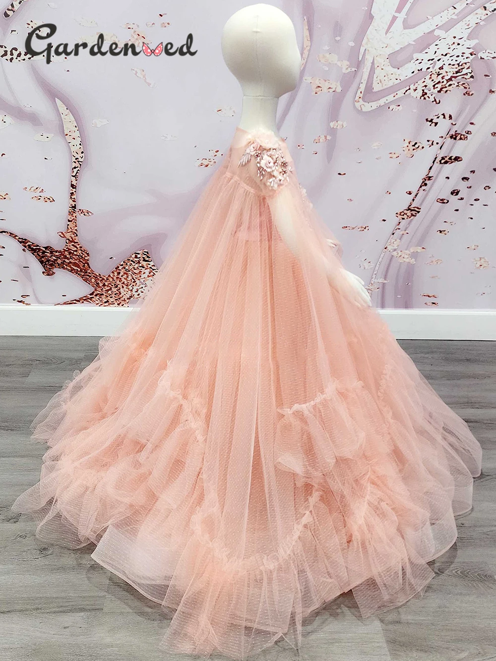 Puffy Baby Girl Dress Pink Flower Girl Dresses con giacca Cute Girl Princess Dress Girl Wedding Party Dress Child Kids Dresses