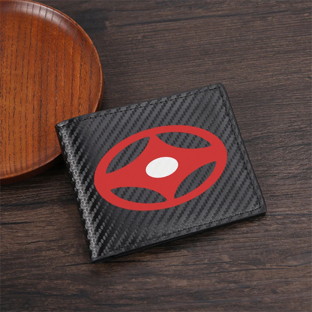 Red circle with inner design Men's Wallets Simple Business Modern Stylish Printing Design Gifts For Father Boyfriend Christmas L