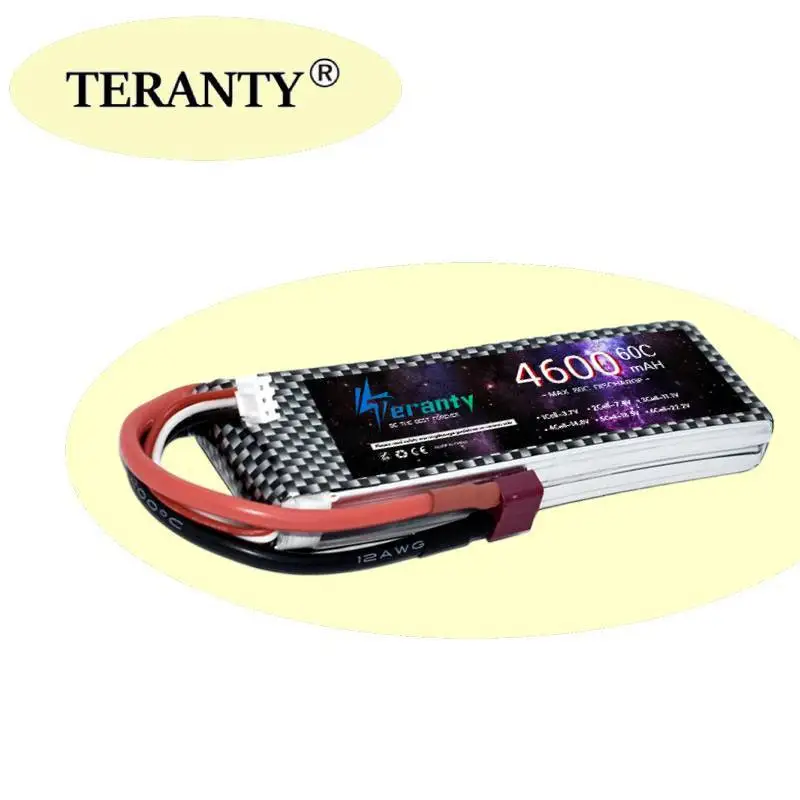 TERANTY 4600mAh 7.4V 60C LiPo Battery High Power for RC Drone Car Boat Airplane Helicopter Model Parts
