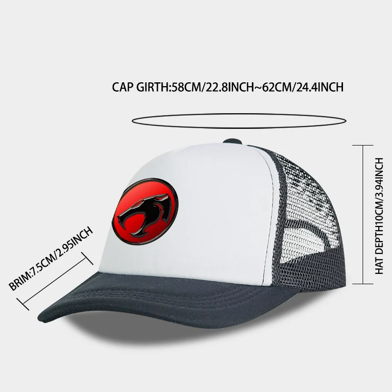 Red Label Wolf-Shaped Logo Mesh Cap Breathable Mesh Fabric, Soft and Comfortable, Adjustable Cool and Stylish, Trendy Fashion Un