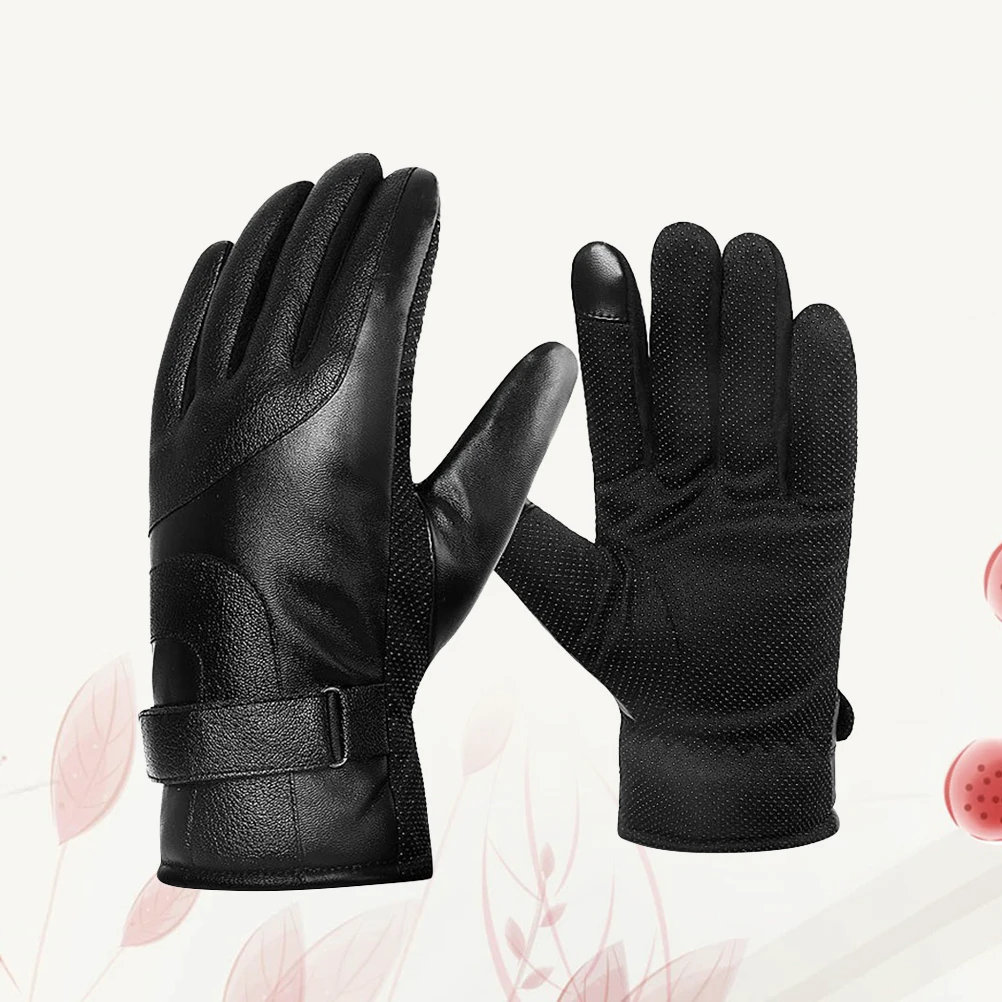 

Thickened Anti-Slip Cycling Gloves Windproof Breathable Outdoor Sports Gloves Touchscreen Compatible Warm Black