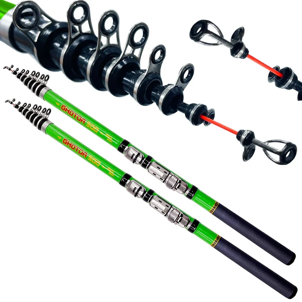 GHOTDA Rock Fishing Rod Carbon Fiber Telescopic Spinning Fishing Rods 1.5m -3.0m Reservoir Pond Rock/ Beach Mini Fishing Poles